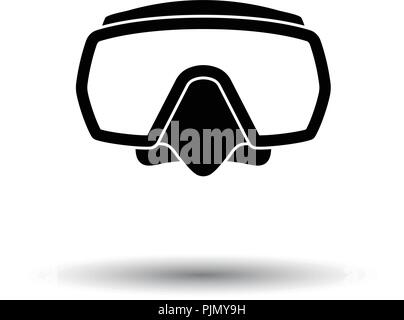 Ikone der Tauchermaske. Weißen Hintergrund mit Schatten Design. Vektor-Illustration. Stock Vektor