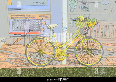 Fahrrad MIT BLUMEN Stockfoto