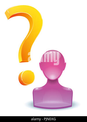 Ein Bild von einem Mann mit einem Fragezeichen Stockfoto