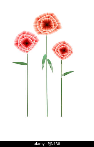 Ein Bild von drei schöne rote Blumen Stockfoto