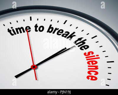 Ein Bild einer schönen Uhr mit der Zeit, das Schweigen zu brechen Stockfoto