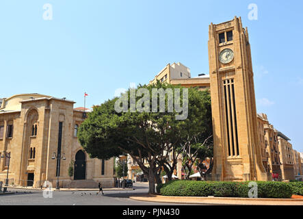 Downtown Beirut: Nejmeh Square Stockfoto