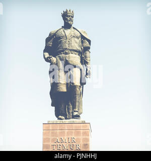 Das Denkmal für die Turco-Mongol Eroberer Amir Timur in Shahrisabz, Usbekistan. Stockfoto