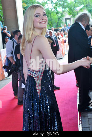 Toronto, Ontario, USA. 7. Sep 2018. 07. September 2018 - Toronto, Ontario, Kanada - Elle Fanning. 'Teen Spirit'' Premiere - 2018 Toronto International Film Festival an der Ryerson Theater statt. Photo Credit: Brent Perniac/AdMedia Credit: Brent Perniac/AdMedia/ZUMA Draht/Alamy leben Nachrichten Stockfoto