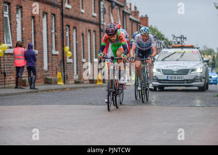 Newstead, Nottinghamshire, UK: 08. September 2018. Das Team Sky Rider Ian Stannard gewinnt Etappe 7 in Mansfield. Sky Rider Ian Stannard im 3. Geht auf Stufe 7 in der OVO-Tour von Großbritannien zu gewinnen. Credit: Ian Francis/Alamy leben Nachrichten Stockfoto