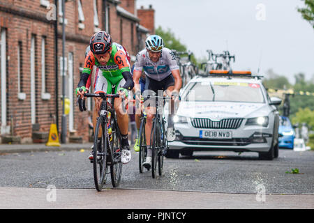 Newstead, Nottinghamshire, UK: 08. September 2018. Das Team Sky Rider Ian Stannard gewinnt Etappe 7 in Mansfield. Sky Rider Ian Stannard im 3. Geht auf Stufe 7 in der OVO-Tour von Großbritannien zu gewinnen. Credit: Ian Francis/Alamy leben Nachrichten Stockfoto