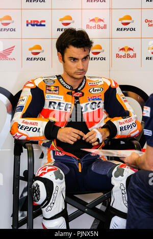 Imola, Italien. September 8, 2018 - 26 Dani Pedrosa aus Spanien, HRC Repsol Honda Team, Honda RC 213 V, Gran Premio Octo di San Marino e della Riviera di Rimini, während der Samstag FP3 im Marco Simoncelli World Circuit für die 13. Runde der MotoGP-Weltmeisterschaft, die vom 7. bis zum 9. September Quelle: AFP 7/ZUMA Draht/Alamy leben Nachrichten Stockfoto