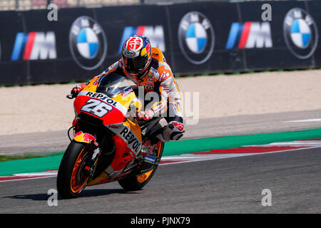 Imola, Italien. September 8, 2018 - 26 Dani Pedrosa aus Spanien, HRC Repsol Honda Team, Honda RC 213 V, Gran Premio Octo di San Marino e della Riviera di Rimini, während der Samstag QP im Marco Simoncelli World Circuit für die 13. Runde der MotoGP-Weltmeisterschaft, die vom 7. bis zum 9. September Quelle: AFP 7/ZUMA Draht/Alamy leben Nachrichten Stockfoto