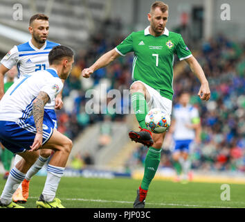 Belfast, Nordirland. Samstag, 08 September, 2018 Niall McGinn in Nordirland Credit: Graham Service Credit: Graham Service/Alamy leben Nachrichten Stockfoto