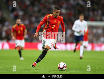 Wembley Stadion, London, UK. 8. Sep 2018. UEFA Nationen Liga Fußball, England und Spanien; Rodrigo von Spanien Quelle: Aktion plus Sport/Alamy leben Nachrichten Stockfoto