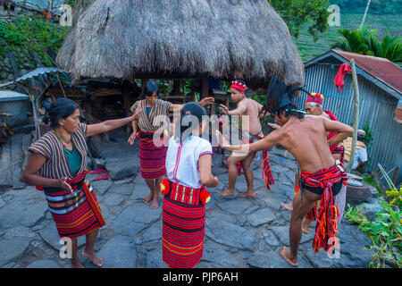 Menschen aus Ifugao-Minderheit in Banaue auf den Philippinen Stockfoto