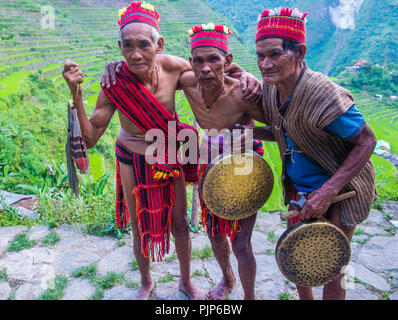 Menschen aus Ifugao-Minderheit in Banaue auf den Philippinen Stockfoto