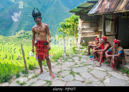 Menschen aus Ifugao-Minderheit in Banaue auf den Philippinen Stockfoto