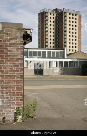 Osten Marsh Hochhaus Sozialwohnungen, Grimsby, Großbritannien. Stockfoto