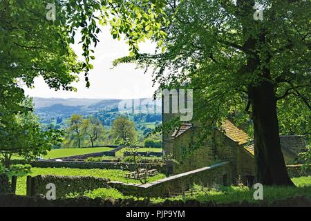 Blick auf die North Lees Hall, der berühmten wichtigste Inspiration für imaginäre von Bronte Thornfield Hall in Jane Eyre. Stockfoto