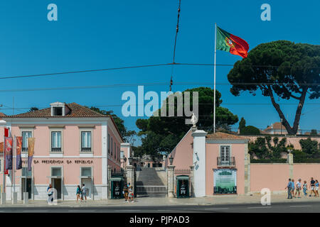 Belem, Portugal - Sept. 7, 2018: Museu da presidencia da Republica in Belem, die hat, im Laufe der Zeit, die offizielle Residenz des portugiesischen Monarchen. Stockfoto