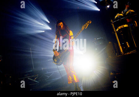 Das letzte Konzert des Belgischen acid house band Lords der Säure im Ancienne Belgique, Brüssel (Belgien, 10/12/2002) Stockfoto