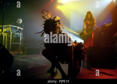 Das letzte Konzert des Belgischen acid house band Lords der Säure im Ancienne Belgique, Brüssel (Belgien, 10/12/2002) Stockfoto