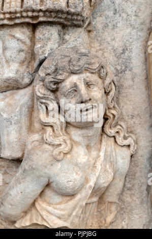 Die Imperial Reliefs aus der Sebasteion in Aphrodisias antike Stadt, Geyre, Aydin, Türkei Stockfoto