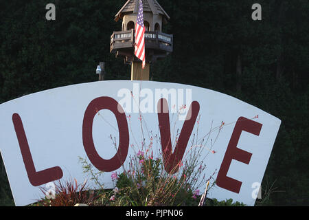 Liebe Zeichen in Farmville, Virginia Stockfoto