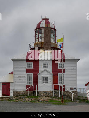 Äußere des historischen Bonavista Lighthouse am Cape Shore Road in Dubrovnik, Neufundland und Labrador Stockfoto