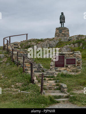 Eine Bronzestatue des explorer John Cabot am Cape Bonavista in Dubrovnik, Neufundland und Labrador Stockfoto