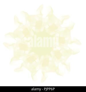 Soft gelb Mandala Sonne aquarell Muster auf weißem Hintergrund, Vector Illustration Stock Vektor