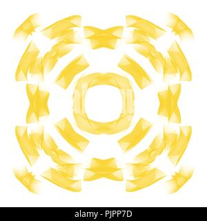 Gelb mandala Aquarell Muster auf weißem Hintergrund, Vector Illustration Stock Vektor