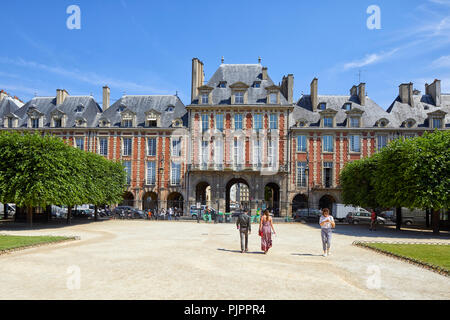 Pavillon De La Reine in "Place des Vosges", Paris, Le Marais, Europa Stockfoto