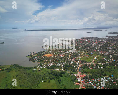 Karibische Stadt in Nicaragua Antenne drone Ansicht Stockfoto