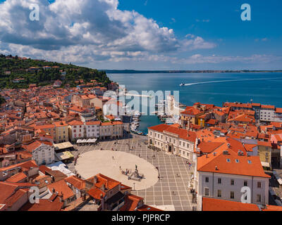 Hafen von Piran, Slowenien Stockfoto