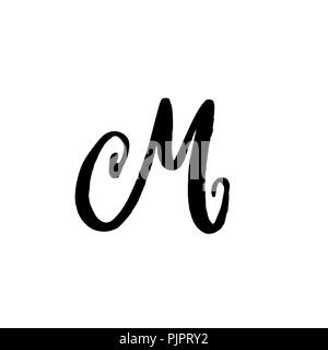 Von Hand bemalt Schreiben M. trockenen Pinsel modernen Schriftzug. Vector Illustration. Stock Vektor
