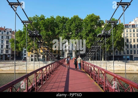 Passerelle Saint-Vincent über der Saône, Rue Saint-Vincent, Lyon, Frankreich Stockfoto