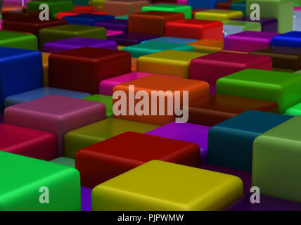 Bunten Hintergrund mit Würfeln Stockfoto