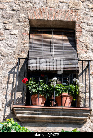 Typische Fenster der Altstadt von Caceres, Spanien Stockfoto