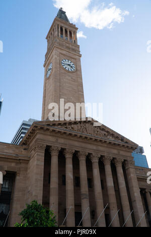 Der Turm des Rathauses in Brisbane, Australien und dem Eingang Stockfoto