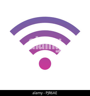 Wlan Symbol mit bunten Farbverlauf Stockfoto