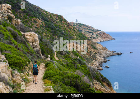 Sentier de La Revellata Wanderweg, Pointe de La Revellata, Calvi, Korsika, Frankreich Stockfoto