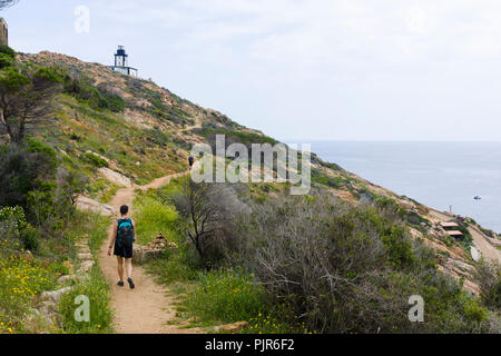 Sentier de La Revellata Wanderweg, Pointe de La Revellata, Calvi, Korsika, Frankreich Stockfoto