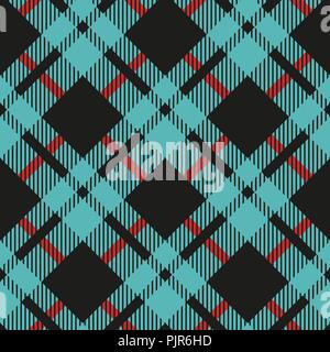 Hellblau und Schwarz Buffalo Check Plaid nahtlose Muster - Klassisches Hellblau und Schwarz Buffalo check Flanell plaid nahtlose Muster eps 10. Stock Vektor