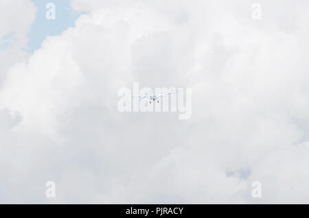 Kleines Flugzeug, Pilatus PC-6/B2-H4 Turbo Porter, Es ist vom Castellon de la Plana (Spanien) mit Flugplatz Fallschirmspringer im Inneren. Extreme Sport. Stockfoto