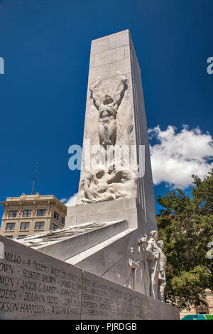 Die Alamo Kenotaph aka den Geist des Opfers Denkmal, Alamo Plaza, San Antonio, Texas, USA Stockfoto