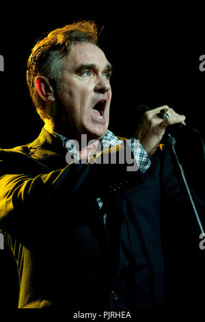 Britische Sänger Morrissey mit seiner Schwerter Tour in Forest National, Brüssel (Belgien, 14/11/2009) Stockfoto