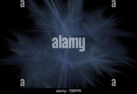 Abstrakte farbenfrohe blue fractal Linien auf schwarzem Hintergrund. Fantasy fraktale Struktur. Digitale Kunst 3D-Rendering. Computer Generated image Stockfoto