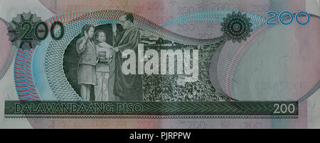 Philippinischer Peso Banknoten, einen Hintergrund mit Geld von den Philippinen. Stockfoto