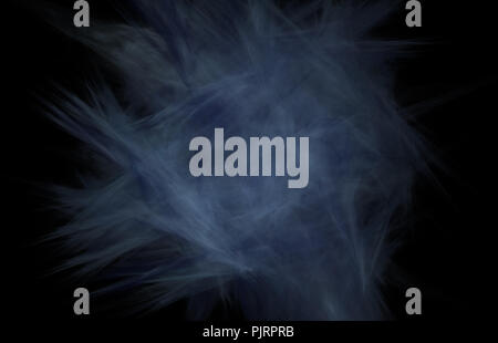 Abstrakte farbenfrohe blue fractal Linien auf schwarzem Hintergrund. Fantasy fraktale Struktur. Digitale Kunst 3D-Rendering. Computer Generated image Stockfoto
