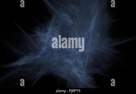 Abstrakte farbenfrohe blue fractal Linien auf schwarzem Hintergrund. Fantasy fraktale Struktur. Digitale Kunst 3D-Rendering. Computer Generated image Stockfoto