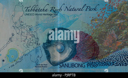 Philippinischer Peso Banknoten, einen Hintergrund mit Geld von den Philippinen. Stockfoto