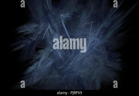 Abstrakte farbenfrohe blue fractal Linien auf schwarzem Hintergrund. Fantasy fraktale Struktur. Digitale Kunst 3D-Rendering. Computer Generated image Stockfoto