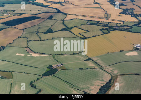 Luftaufnahme der ländlichen Landschaft in Essex, England Vereinigtes Königreich Großbritannien Stockfoto